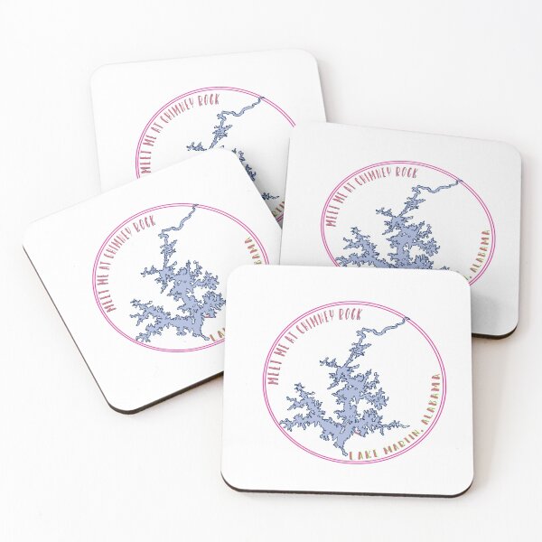Item preview, Meet Me at Chimney Rock | Lake Martin, AL Map in Pink designed and sold by Brittany Register.