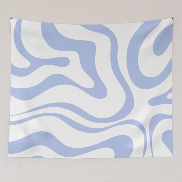 Item preview, Modern Liquid Swirl Abstract Square in White and Light Blue Periwinkle  designed and sold by kierkegaard.