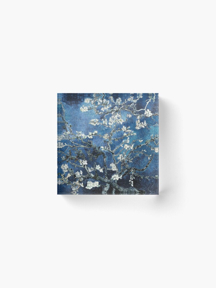 Alternate view of Vincent Van Gogh Almond Blossoms Dark Blue Teal Acrylic Block