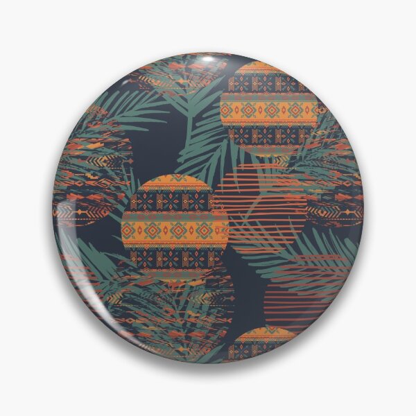 Item preview, This tropical-inspired geometric tribal leaf pattern duffle bag has a background of colorfully patterned orbs. designed and sold by MugsAndDuds.