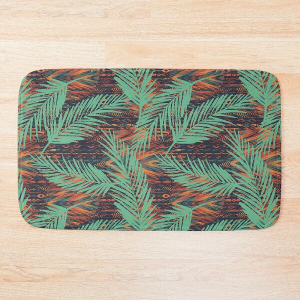 Item preview, This tropical-inspired tribal leaf pattern has a warm vibrant colored background. designed and sold by MugsAndDuds.