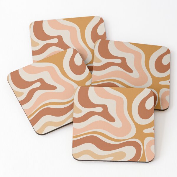 Item preview, Modern Retro Liquid Swirl Abstract Square in Terracotta Earth Tones designed and sold by kierkegaard.