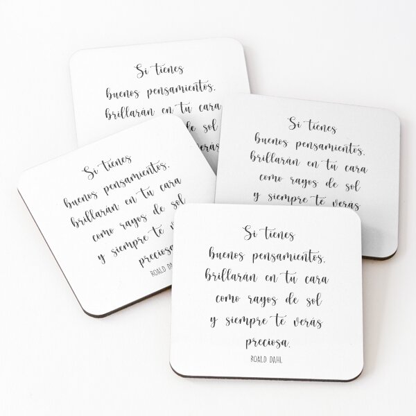 Item preview, Si tienes buenos pensamientos, brillaran en tu cara, Spanish Quote designed and sold by Aryam Quotes.
