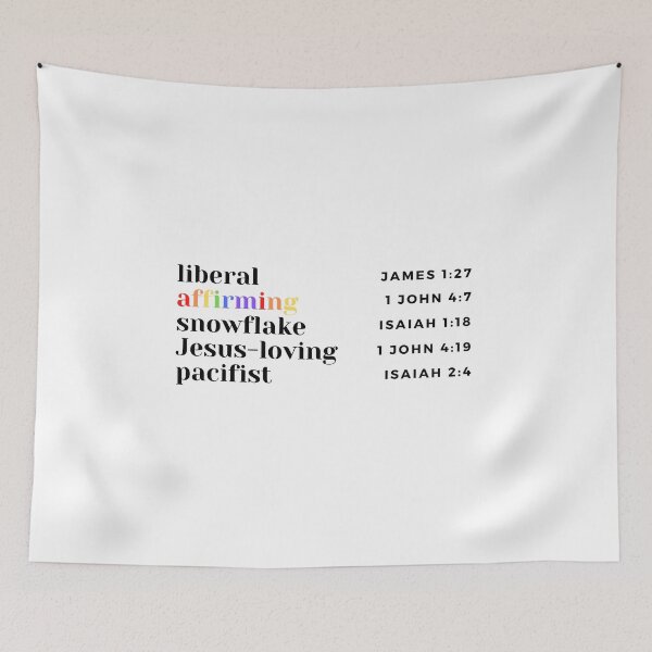 Item preview, LGBTQ "Liberal, Affirming, Snowflake, Jesus-Loving, Pacifist" designed and sold by LoveFromMI.