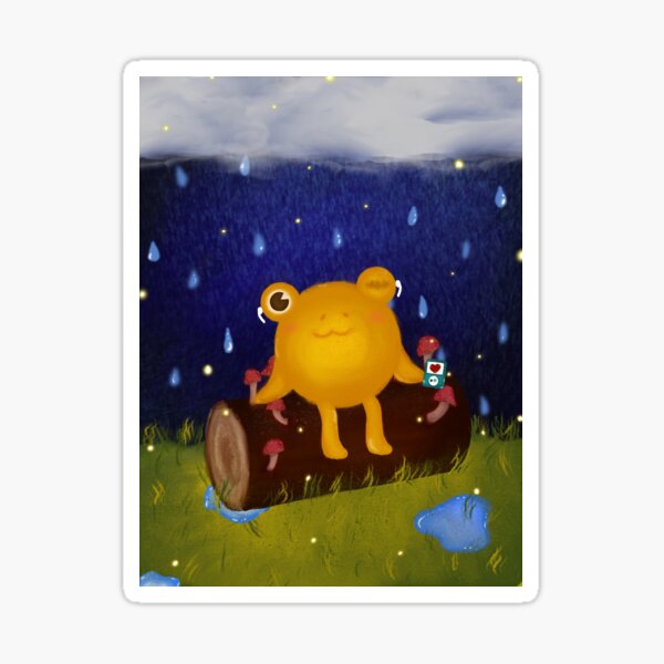 Frog on a Log Sticker