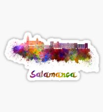 Salamanca skyline in watercolor Sticker