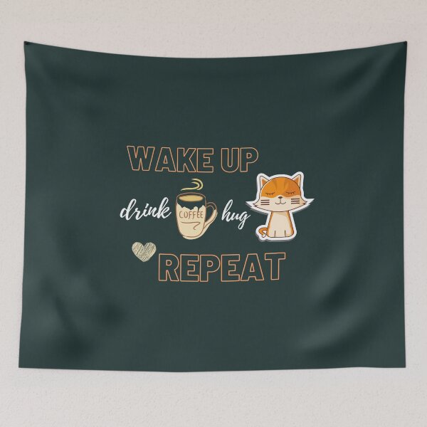 Item preview, Drink Coffee Hug Cat  designed and sold by PurrfectLuv.