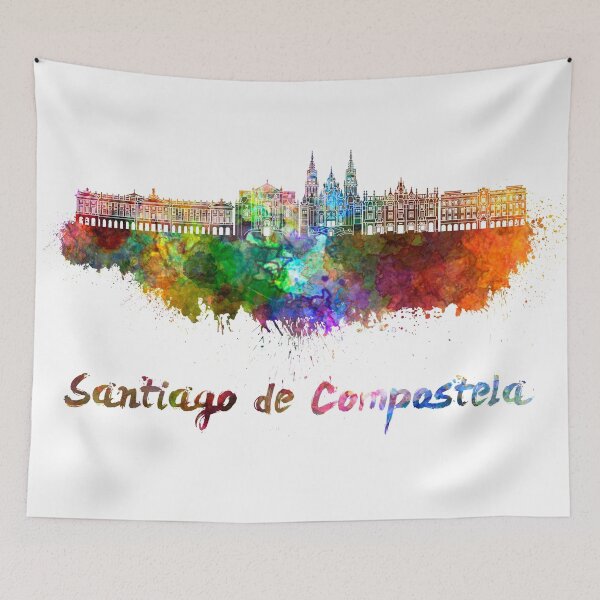 Item preview, Santiago de Compostela skyline in watercolor designed and sold by paulrommer.