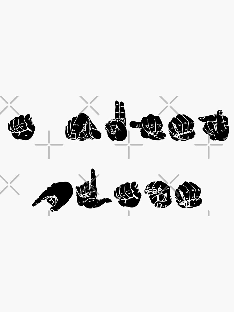 "A Quiet Place ASL Black" Sticker by stormpierce Redbubble