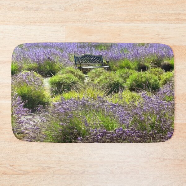 Item preview, Bench in the Middle of a Sequim Lavender Field designed and sold by SeaChangeDesign.