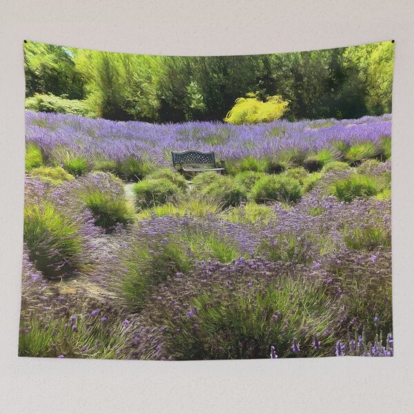 Item preview, Bench in the Middle of a Sequim Lavender Field designed and sold by SeaChangeDesign.