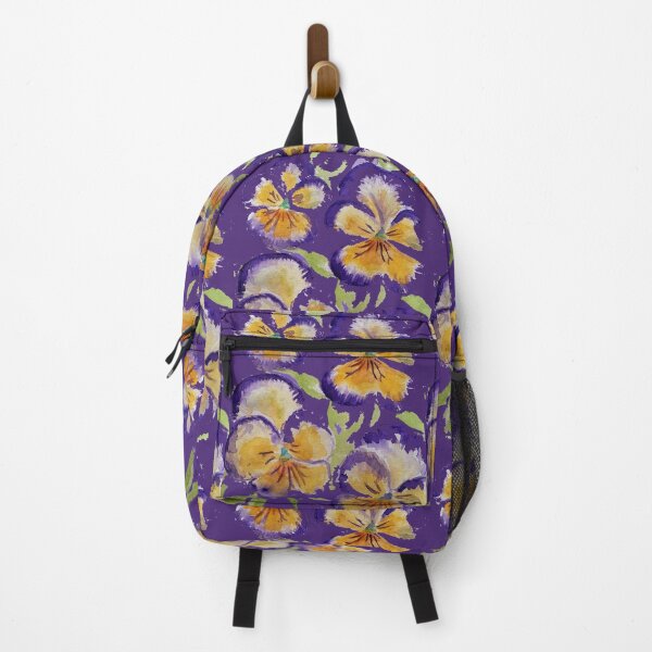 Item preview, Viola Watercolor Purple Floral Pattern on Dark Purple designed and sold by Sarah Rajkotwala.