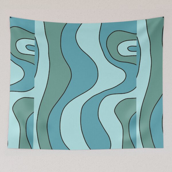 Item preview, Abstract Green Teal Swirl Art Pattern Print Lines designed and sold by hopecope.