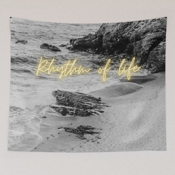 Item preview, Rhythm of Life uplifting quote beach rocks home deco designed and sold by Lizzysszhou.