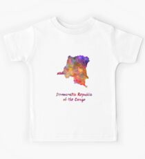 Democratic Republic of the Congo in watercolor Kids Tee