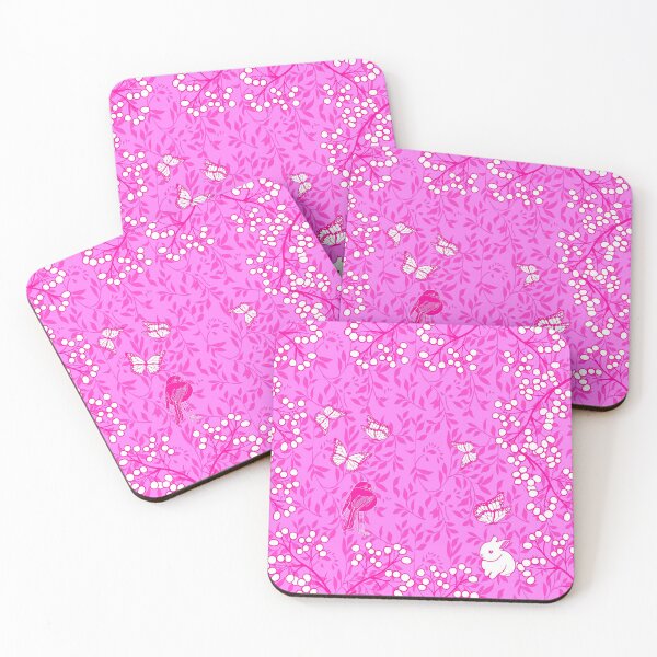 Item preview, Rabbit bird blossom leggings in hot pink designed and sold by SueKnox.