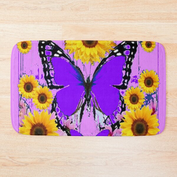 Item preview, PURPLE MONARCH BUTTERFLIES YELLOW SUNFLOWERS ABSTRACT ART designed and sold by sharlesart.