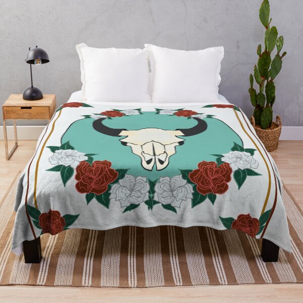 Item preview, Bison skull with floral border designed and sold by Death-byart.