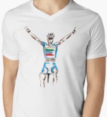 nibali yellow Men's V-Neck T-Shirt
