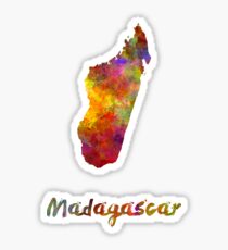 Madagascar in watercolor Sticker