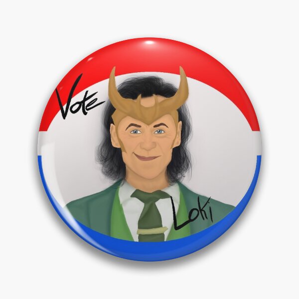 Item preview, Vote Loki Pin designed and sold by cluelessbword.