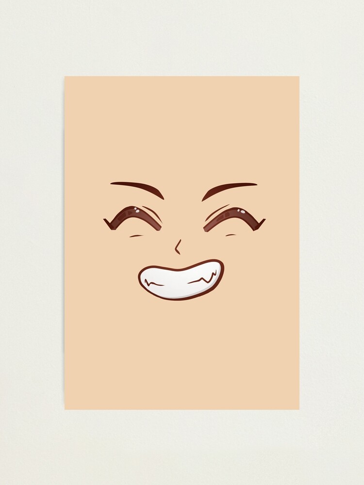 Lámina fotográfica «Ojos felices, dientes afilados sonrientes. Cara  sonriente de anime kawaii.» de yashik | Redbubble
