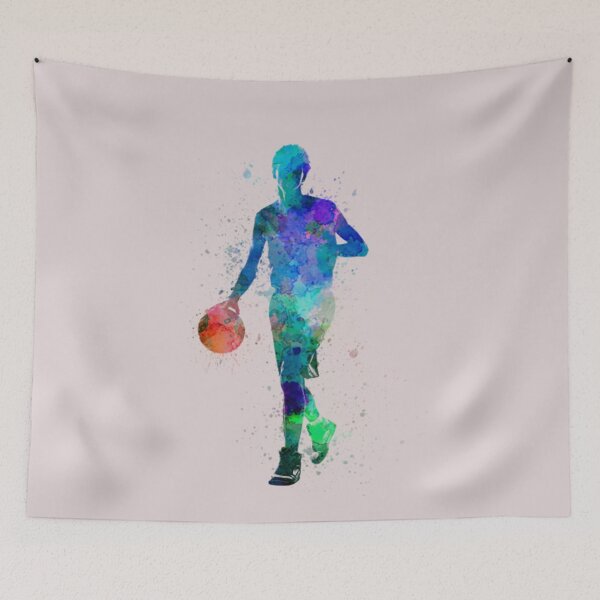 Item preview, Basketball player in blue watercolor designed and sold by ChristinaPerri.