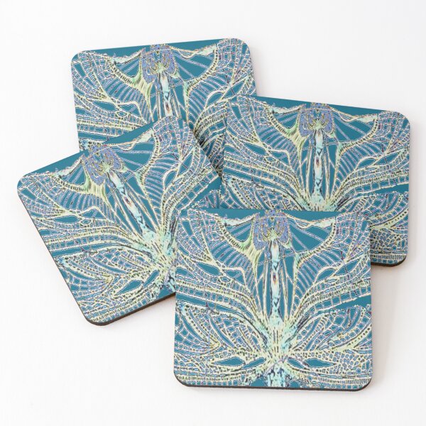 Item preview, ABSTRACTED WHITE-TEAL DRAGONFLY WING designed and sold by sharlesart.