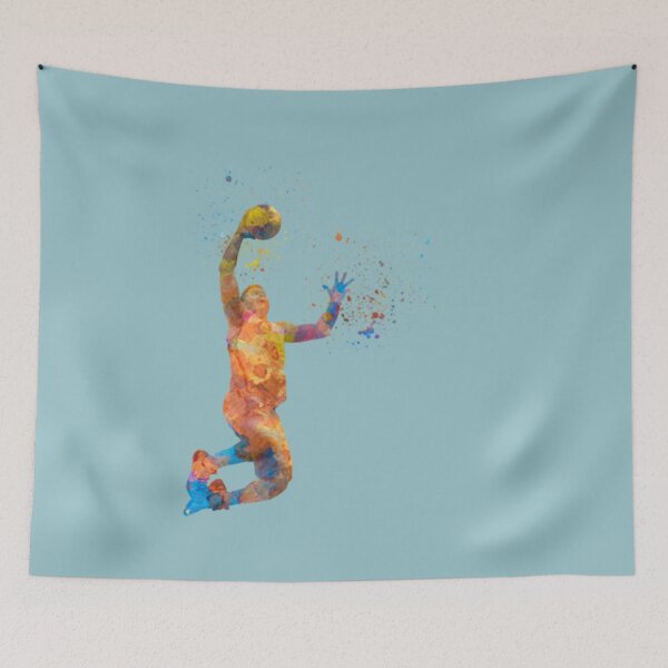 Item preview, Basketball player in watercolor playing designed and sold by ChristinaPerri.