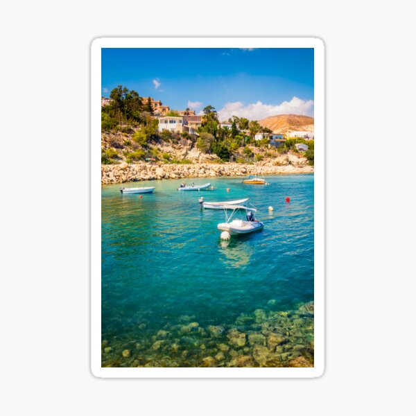 Boats at Cala del Morro Blanc Sticker