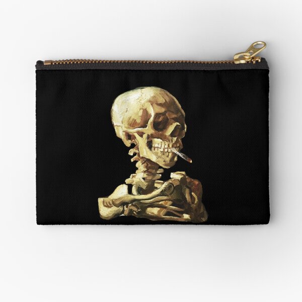 Vincent Van Gogh - Skull of a Skeleton with Burning Cigarette Zipper Pouch