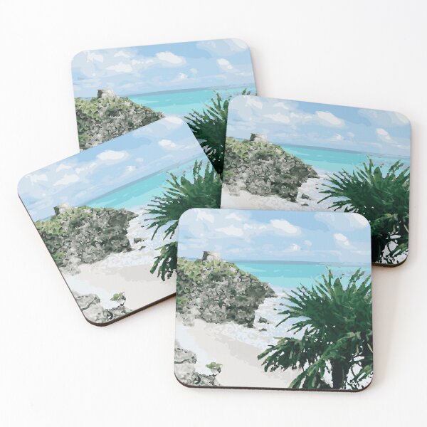 Item preview, MEXICO Tulum Mayan Ruins Beach designed and sold by VoyageVectors.
