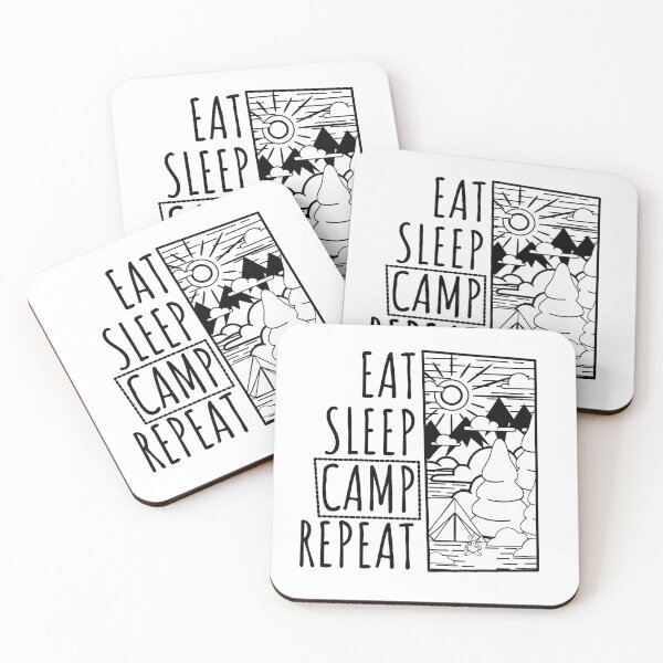 Item preview, EAT SLEEP CAMP REPEAT - Black ver designed and sold by REFCreative.