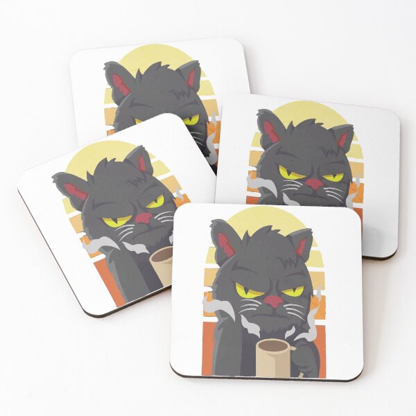 Item preview, Upset cat drinking coffee designed and sold by JJ-store-.