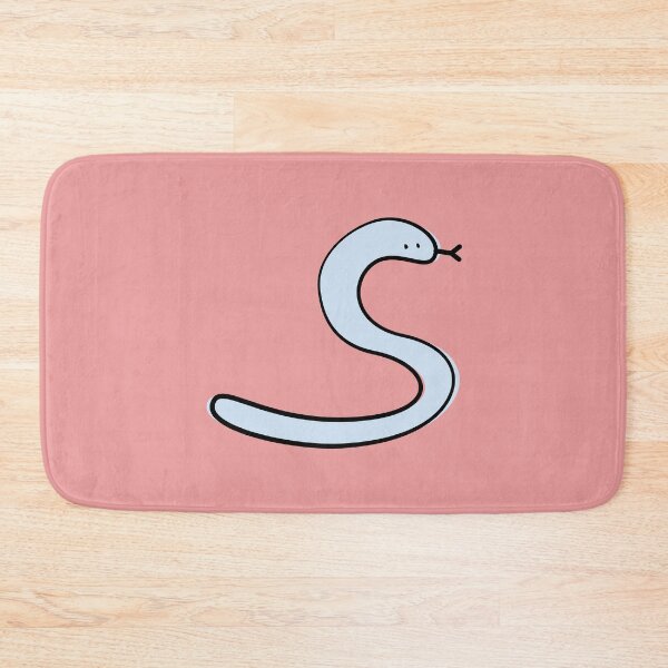 Item preview, Cute Silly Simple Minimalist Pastel Blue Snake on Pink designed and sold by Charredsky.