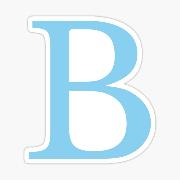 "Letter B - Light Blue Color" Sticker For Sale By FunStudio | Redbubble