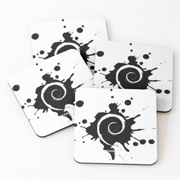 Item preview, Debian black paint spill designed and sold by jrobertoalas.