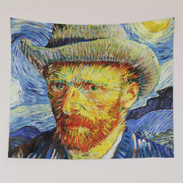 Item preview, Vincent Van Gogh Portrait Starry Night designed and sold by ind3finite.