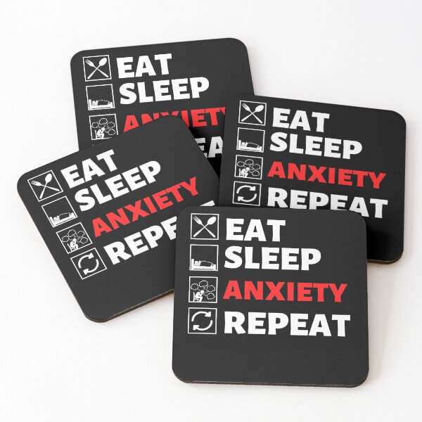 Item preview, Eat sleep anxiety repeat designed and sold by Hoetoons.