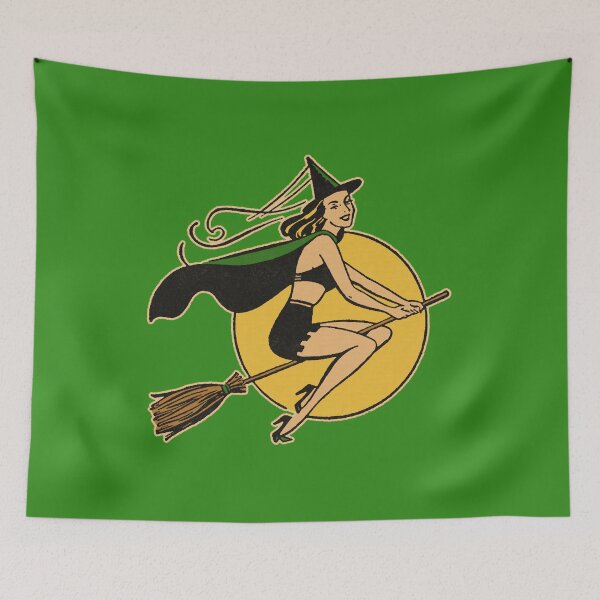 Item preview, Vintage Flying Halloween Witch designed and sold by fearcity.