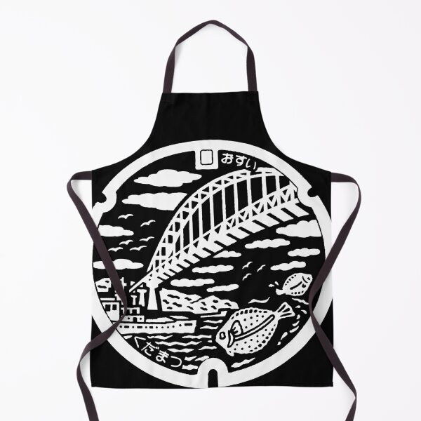 Item preview, Japanese bridge over water murial on manhole designed and sold by mattraski.