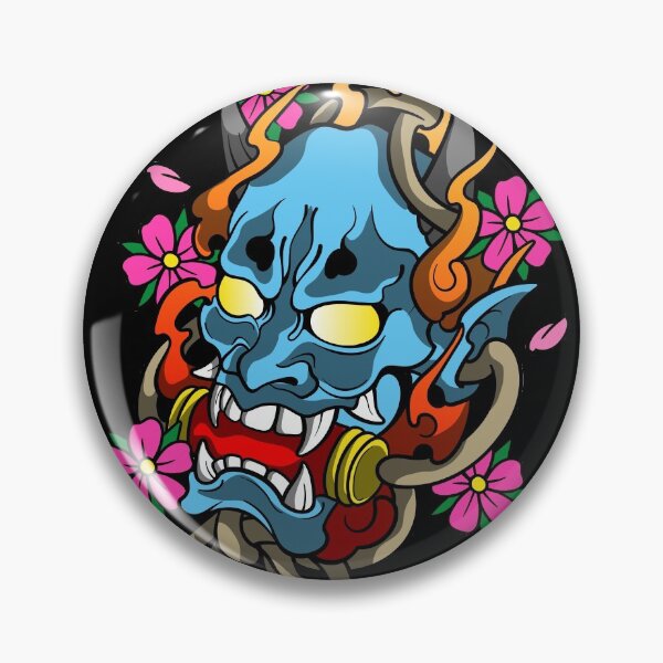 Item preview, hannya blue cherry designed and sold by cat poe.