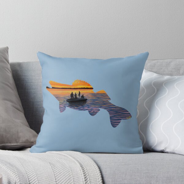 Item preview, Walleye Silhouette - Lake Life - Blue Grey designed and sold by EcoElsa.