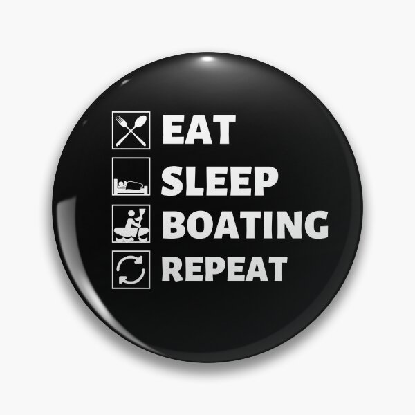 Item preview, Eat sleep boating repeat designed and sold by Hoetoons.