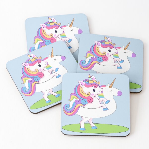 Item preview, Cute Rainbow Unicorn with Unicorn Floatie designed and sold by NadyaCC.