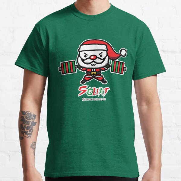 Black Fitness Gym Printed Tees Graphic Tshirts Christmas Xmas Frosty the Liftman T-Shirt Holiday