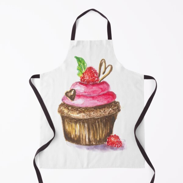 Item preview, Pink iced chocolate cupcake watercolour painting for someone you love. designed and sold by Goldstarwork.