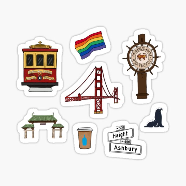Item preview, San Francisco - cable car - fisherman's wharf - travel sticker designed and sold by Urbancrew2.