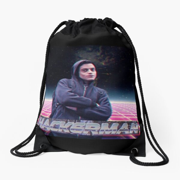 Hacker man Drawstring Bag