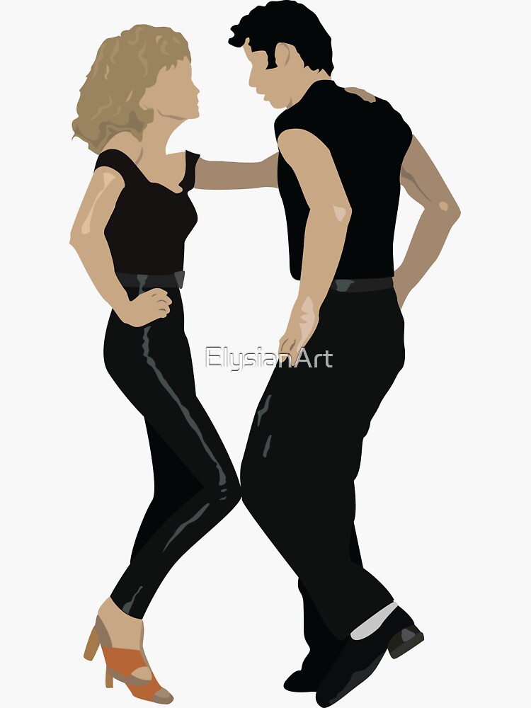 "Grease Danny and Sandy" Sticker by ElysianArt Redbubble